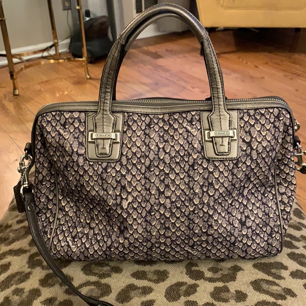 Coach Pewter Python Canvas Crossbody - Picture 10 of 15